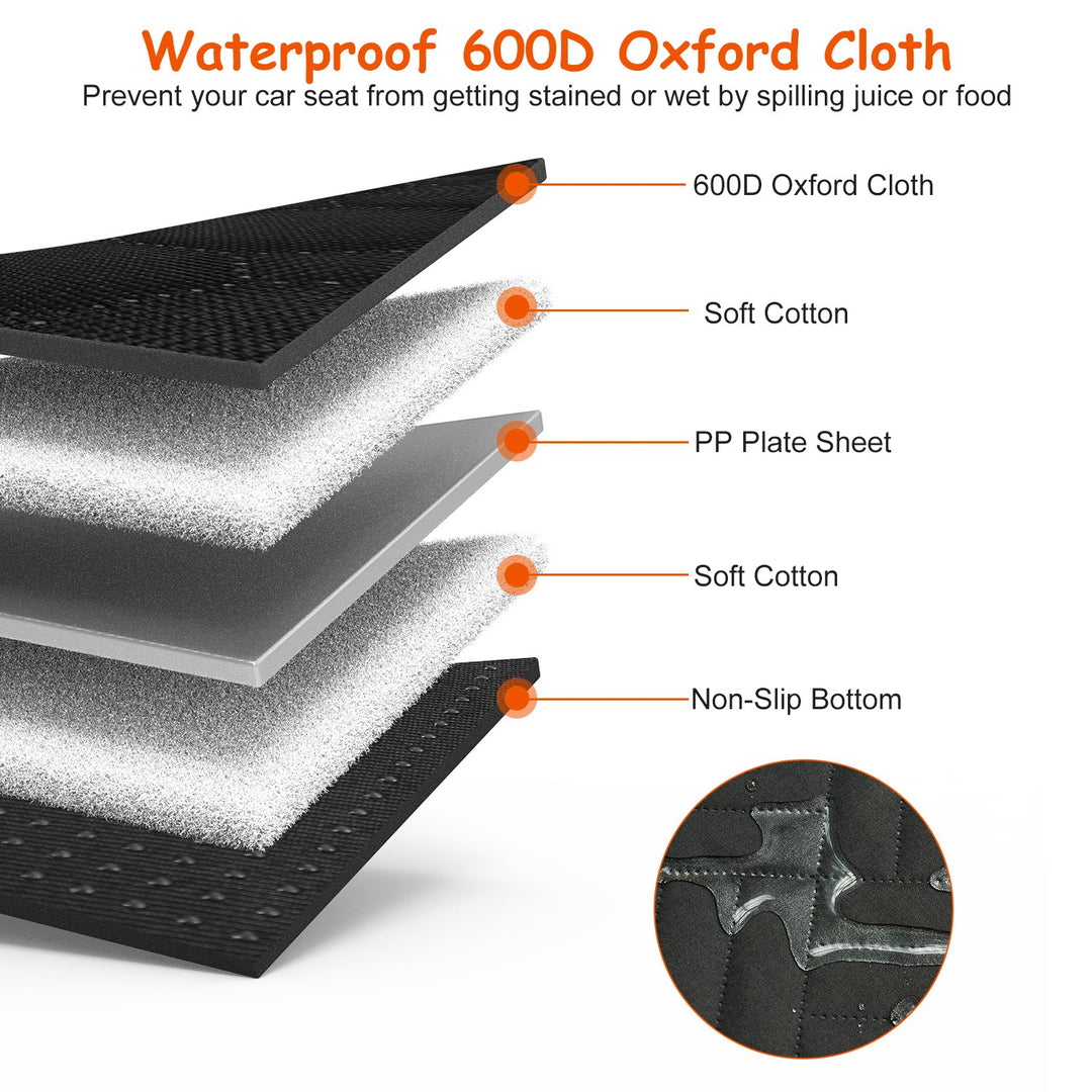 Dog Car Back Seat Cover With Zipper Mesh Window Storage Bags Waterproof 600D Oxford Cloth Car Seat Protector With Slide Flaps For Cars Trucks SUVs