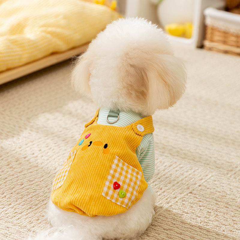 Autumn And Winter Dog Small Animal Two-legged Overalls Suit