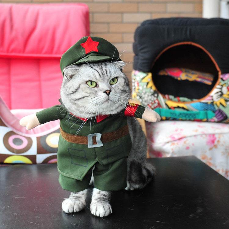 Cross-border Bestseller Dog Costume For Christmas And Halloweenpirate Police Officer Or Transforming Standing Outfit