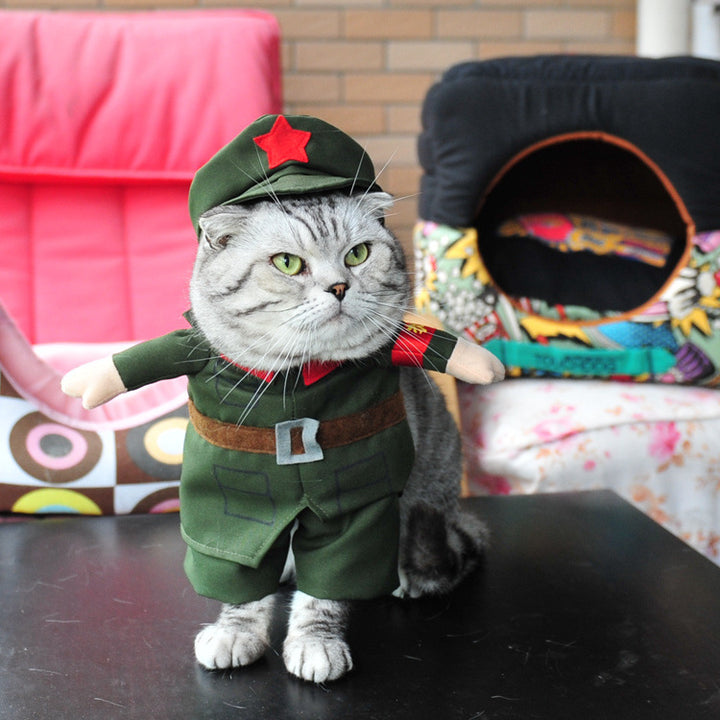 Cross-border Bestseller Dog Costume For Christmas And Halloweenpirate Police Officer Or Transforming Standing Outfit